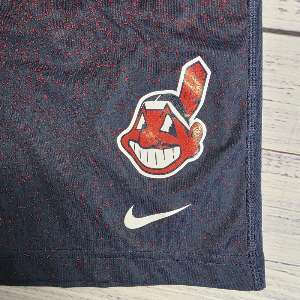 Nike Cleveland Indians Shorts Mens Large MLB Baseball Guardians Chief Wahoo - Picture 2 of 9